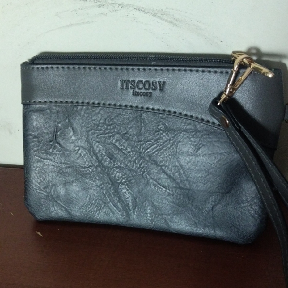 Black Leather Wristlet